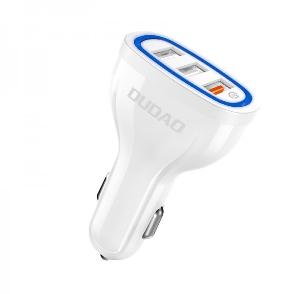 Dudao R7S Φορτιστής Αυτοκινήτου 3x USB QC3.0 2.4A – Λευκό