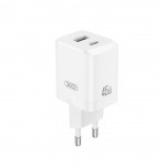 XO Φορτισ΄τής CE36 PD 45W 1x USB-C 1x USB - Λευκό