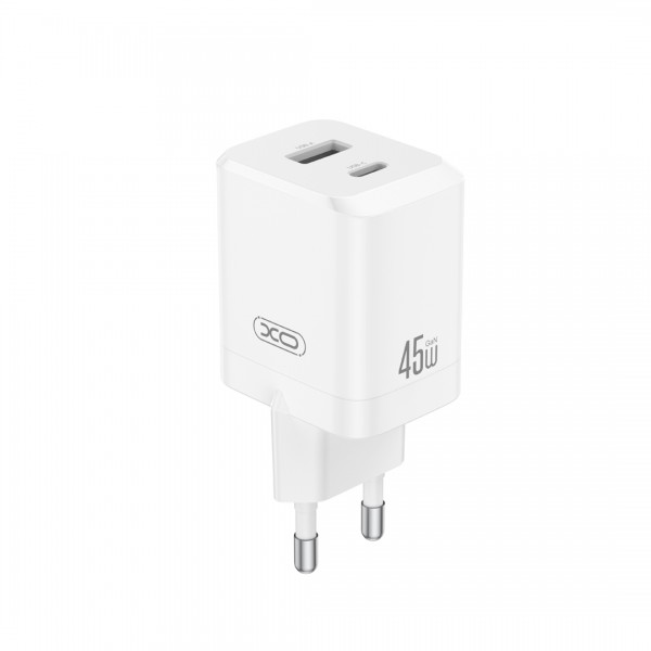 XO Φορτισ΄τής CE36 PD 45W 1x USB-C 1x USB - Λευκό