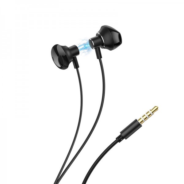 Hoco Earphones Belle M75 3.5mm Stereo Headset – Μαύρο