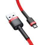 Baseus Cafule Durable Nylon Braided Καλώδιο USB σε Micro USB 1μ – Κόκκινο (CAMKLF-B09)