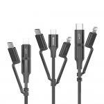 Baseus Excellent 3in1Καλώδιο USB σε micro USB - Lightning - Type C 1.2μ – Μαύρο (CA3IN1-ZY01)