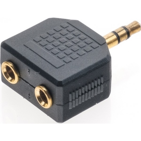 OEM Αντάπτορας 3.5mm Male σε 2 X 3.5mm Female – Μαύρο