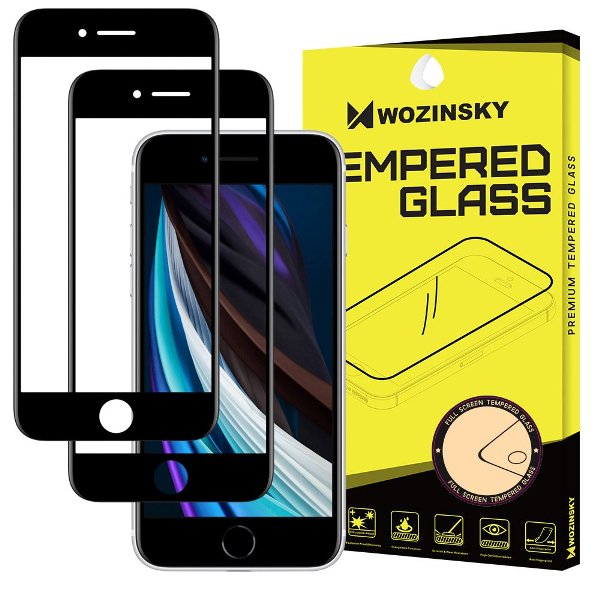 Wozinsky 2x Full Glue 5D Tempered Glass 0.3mm για Apple iPhone 6 - 6S - 7 - 8 -  SE 2020 - Μαύρο