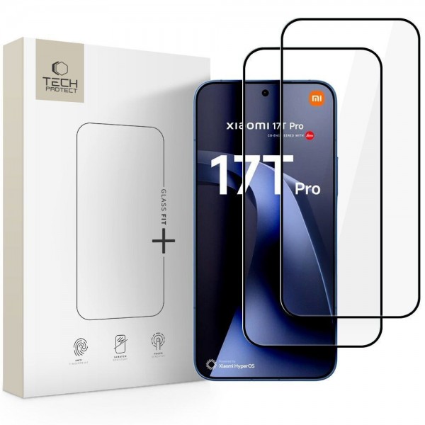 Tech-Protect Glass Fit+ 2τμχ για Xiaomi 17T PRO - Μαύρο