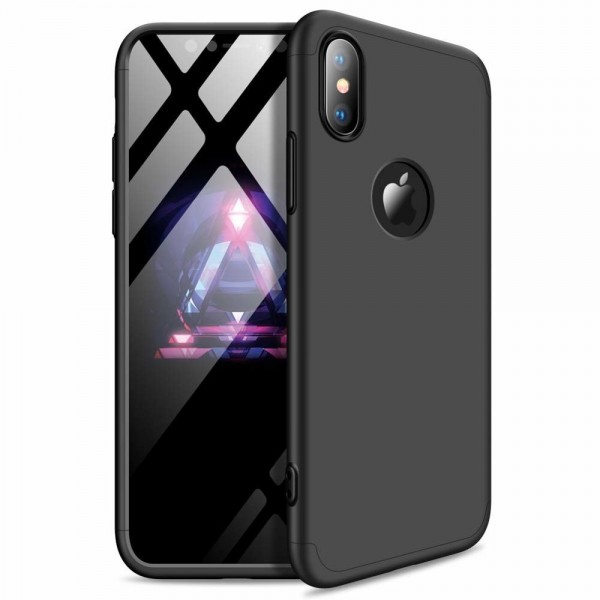 OEM 360ο Full Cover Case για Apple iPhone XS Max (logo hole) – Μαύρο