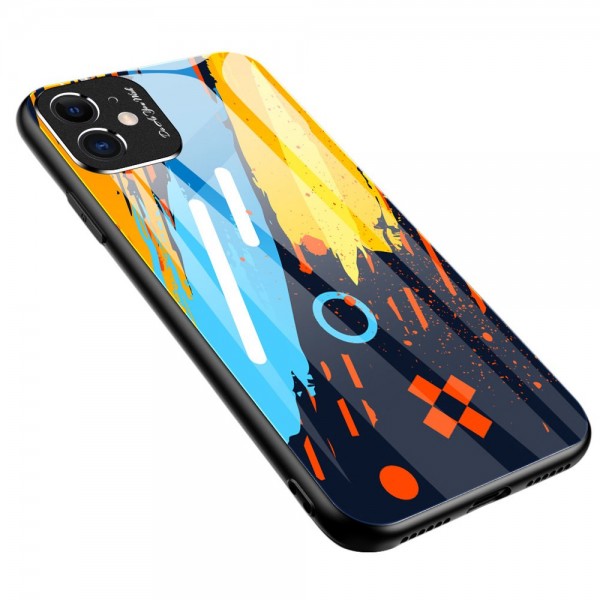 Color Glass Durable Case για Apple iPhone iPhone 11 - Pattern 1 (Μαύρο)