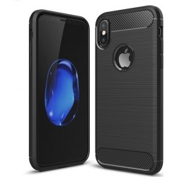 OEM Brushed Carbon Back Cover για Apple iPhone X / Xs - Μαύρο