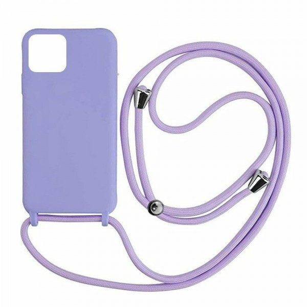 OEM Back Cover Με Κορδόνι Λαιμού για Apple iPhone 12 / 12 Pro - Μωβ