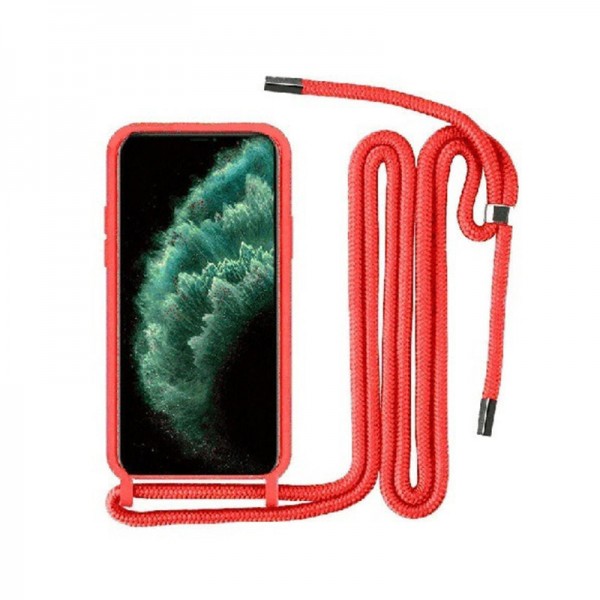 OEM Back Cover Με Κορδόνι Λαιμού για Apple iPhone 12 / 12 Pro - Κόκκινο