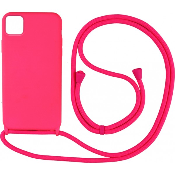 OEM Back Cover Με Κορδόνι Λαιμού για Apple iPhone 12 / 12 Pro - Φούξια