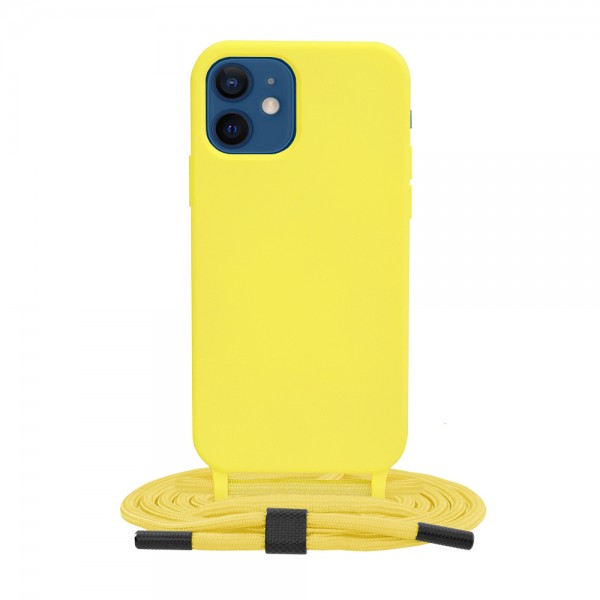 OEM Back Cover Με Κορδόνι Λαιμού για Apple iPhone 12 / 12 Pro - Κίτρινο