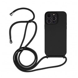 OEM Back Cover Με Κορδόνι Λαιμού για Apple iPhone 14 Pro - Μαύρο