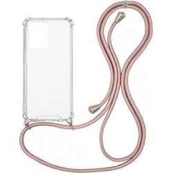 OEM Διαφανο Back Cover Με Κορδόνι Λαιμού για Apple iPhone 14 Pro Max - Ροζ