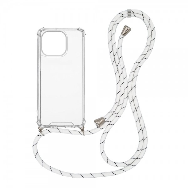 OEM Διαφανο Back Cover Με Κορδόνι Λαιμού για Apple iPhone 14 Pro - Λευκό
