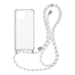 OEM Διαφανο Back Cover Με Κορδόνι Λαιμού για Apple iPhone 13 Pro - Λευκό