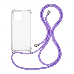 OEM Διαφανο Back Cover Με Κορδόνι Λαιμού για Apple iPhone 13 Pro - Μωβ