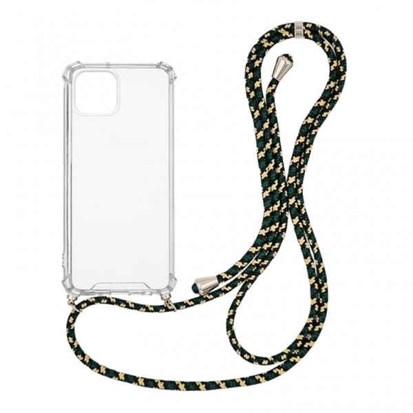 OEM Διαφανο Back Cover Με Κορδόνι Λαιμού για Apple iPhone 13 - Μαύρο / Gold Stripes OEM Διαφανο Back Cover Με Κορδόνι Λαιμού για Apple iPhone 13 - Μαύρο / Gold Stripes