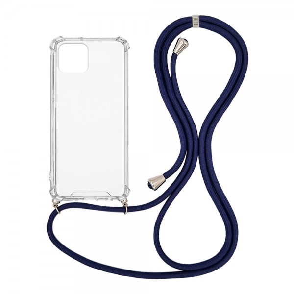 OEM Διαφανο Back Cover Με Κορδόνι Λαιμού για Apple iPhone 12 Pro Max - Μπλε