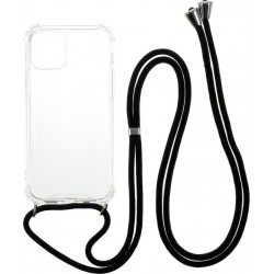 OEM Διαφανο Back Cover Με Κορδόνι Λαιμού για Apple iPhone 12 Pro Max - Μαύρο