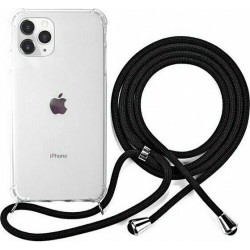 OEM Διαφανο Back Cover Με Κορδόνι Λαιμού για Apple iPhone 11 Pro - Μαύρο
