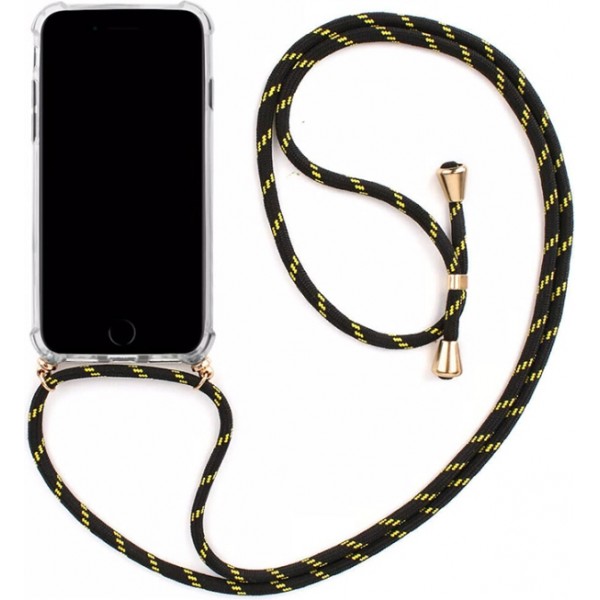 OEM Διαφανο Back Cover Με Κορδόνι Λαιμού για Apple iPhone 11 Pro - Μαύρο / Gold Stripes OEM Διαφανο Back Cover Με Κορδόνι Λαιμού για Apple iPhone 11 Pro - Μαύρο / Gold Stripes