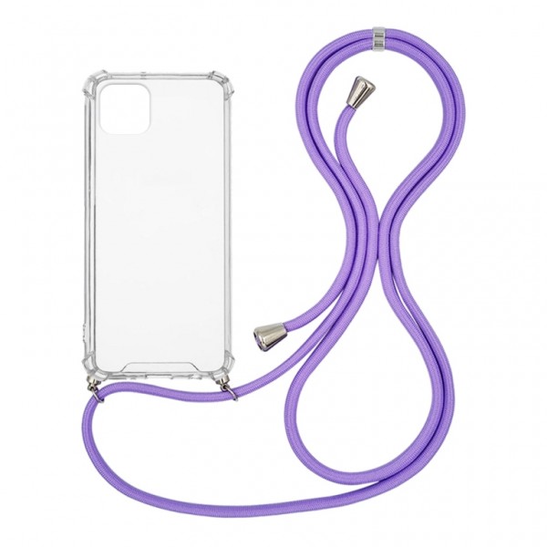 OEM Διαφανο Back Cover Με Κορδόνι Λαιμού για Apple iPhone 11 Pro Max - Μωβ