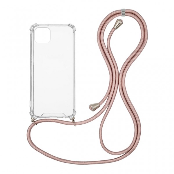 OEM Διαφανο Back Cover Με Κορδόνι Λαιμού για Apple iPhone 11 Pro Max - Ροζ