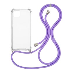OEM Διαφανο Back Cover Με Κορδόνι Λαιμού για Apple iPhone X / Xs - Μωβ