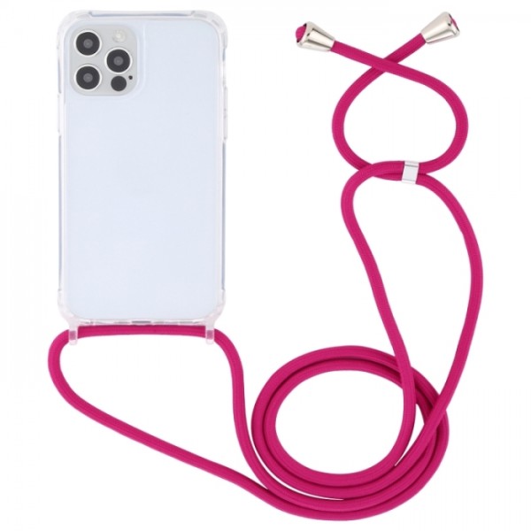 OEM Διαφανο Back Cover Με Κορδόνι Λαιμού για Apple iPhone X / Xs - Φουξια