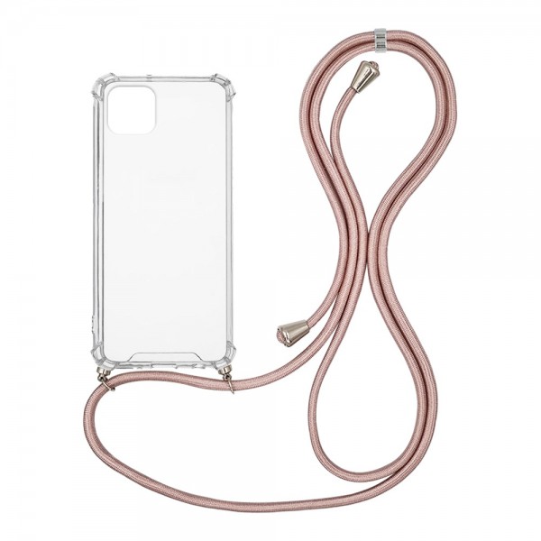 OEM Διαφανο Back Cover Με Κορδόνι Λαιμού για Apple iPhone X / Xs - Ροζ