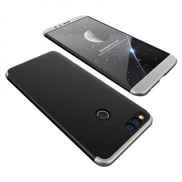 OEM 360ο Full Cover Case για Honor 7X – Μαύρο - Ασημί