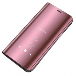 Oem Book Case Clear View για Huawei Y6 (2019) - Ροζ