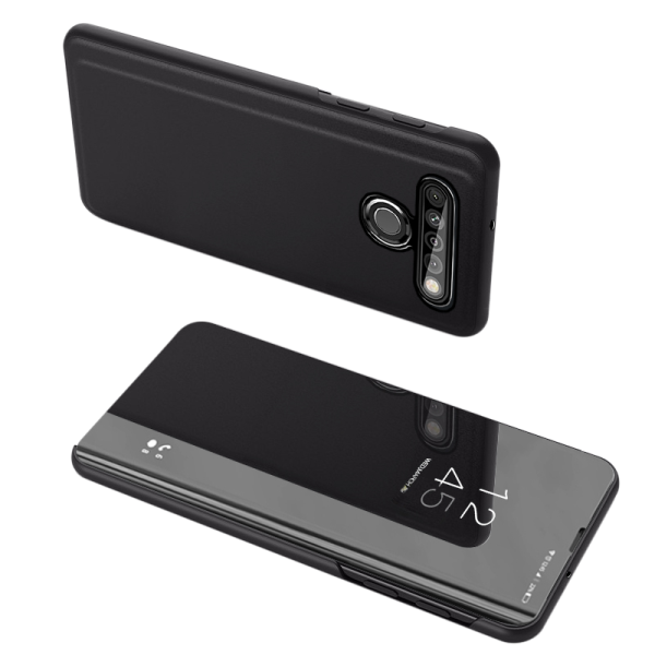 Oem Book Case Clear View για LG K61 - Μαύρο