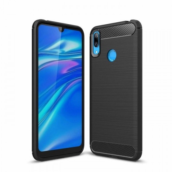 OEM Brushed Carbon Back Cover για Huawei Y6 (2019) - Μαύρο