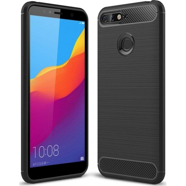 OEM Brushed Carbon Back Cover για Huawei Y5 (2018) – Μαύρο