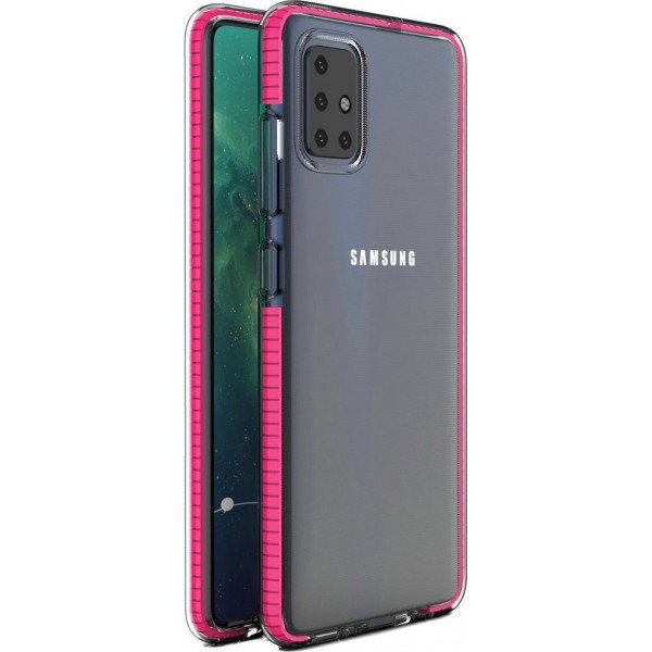 OEM TPU Spring Case clear για Samsung Galaxy A51 - Φούξια