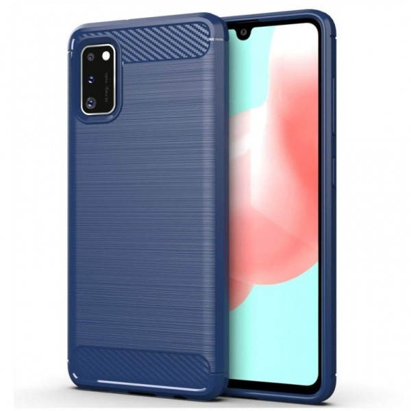 OEM Brushed Carbon Back Cover για Samsung Galaxy A41 – Μπλε