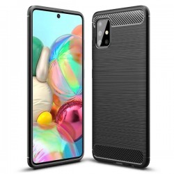 OEM Brushed Carbon Back Cover για Samsung Galaxy A71 – Μαύρο