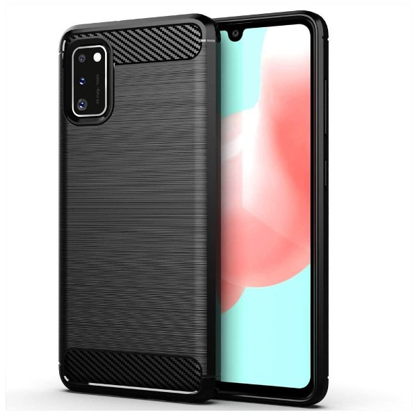 OEM Brushed Carbon Back Cover για Samsung Galaxy A41 - Μαύρο