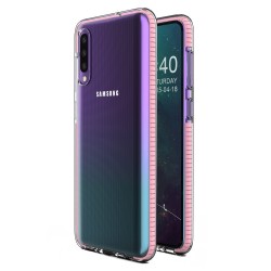 OEM TPU Spring Case clear για Samsung Galaxy A40 - Ροζ