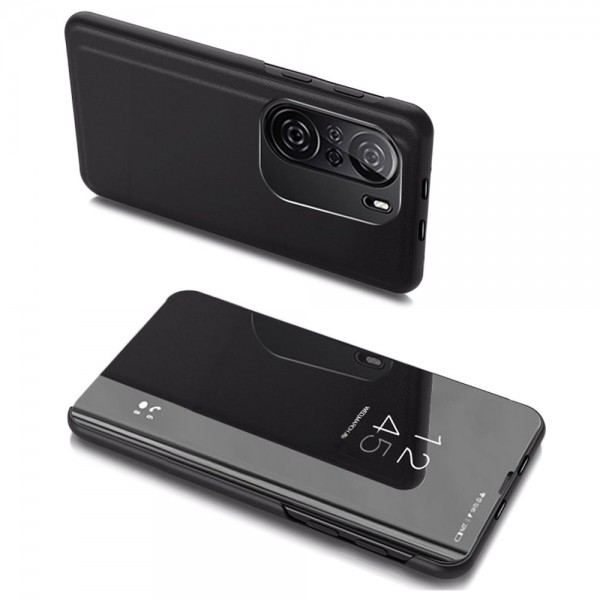 Oem Book Case Clear View για Xiaomi Poco F3 - Μαύρο