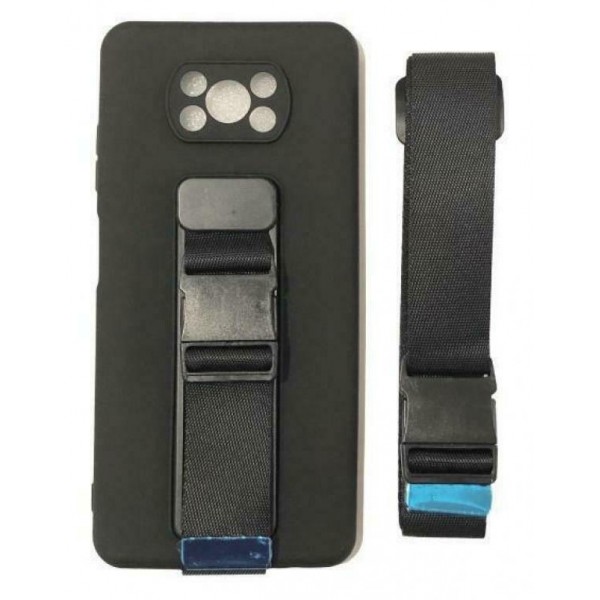Oem Rope Back Cover Σιλικόνης για Xiaomi Poco X3 NFC / X3 Pro - Μαύρο