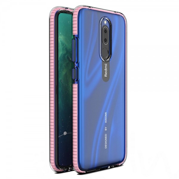 OEM TPU Spring Case clear για Xiaomi Redmi 8A - Redmi 8 - Ροζ