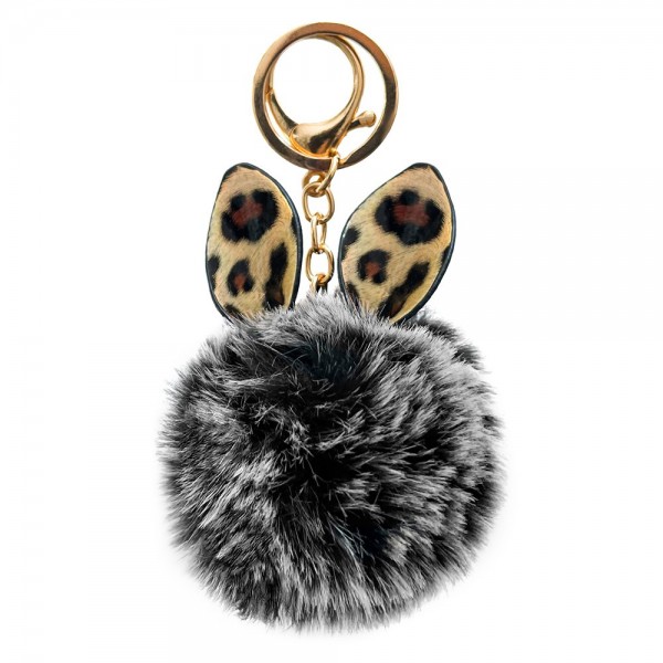 Fluffy ball pendant – Black