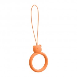 Silicone phone lanyard Bear ring – Orange
