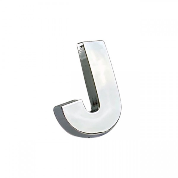Auto Gs Αυτοκόλλητο Γράμμα Χρωμίου 3D "J" 2.7x2.5cm 1 Τεμάχιο