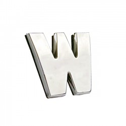Auto Gs Αυτοκόλλητο Γράμμα Χρωμίου 3D "W" 2.7x2.5cm 1 Τεμάχιο
