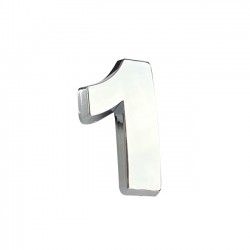 Auto Gs Αυτοκόλλητο Γράμμα Χρωμίου 3D "1" 2.7x2.5cm 1 Τεμάχιο