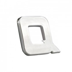 Auto Gs Αυτοκόλλητο Γράμμα Χρωμίου 3D "Q" 2.7x2.5cm 1 Τεμάχιο